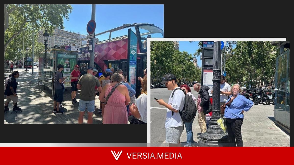 Turistas a la sombra y vecinos al sol: el cambio de una marquesina de bus indigna a los usuarios en Barcelona